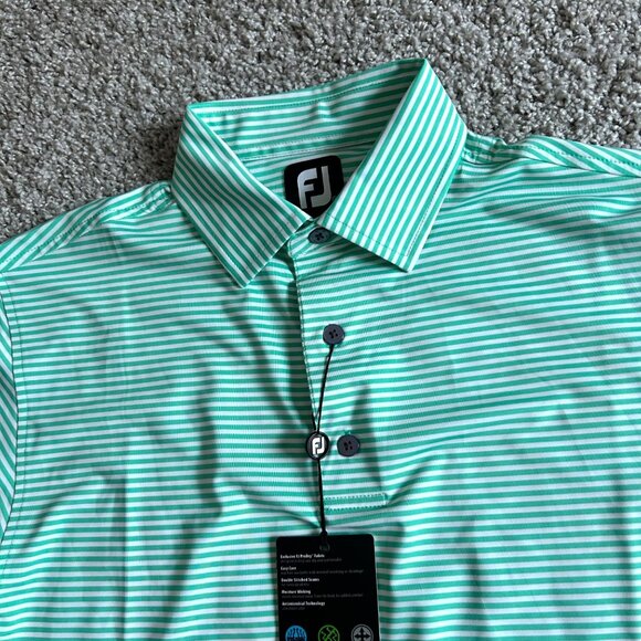 FootJoy Men's Size Small ProDry Stretch Lisle Stripe Polo Shirt - Picture 3 of 10